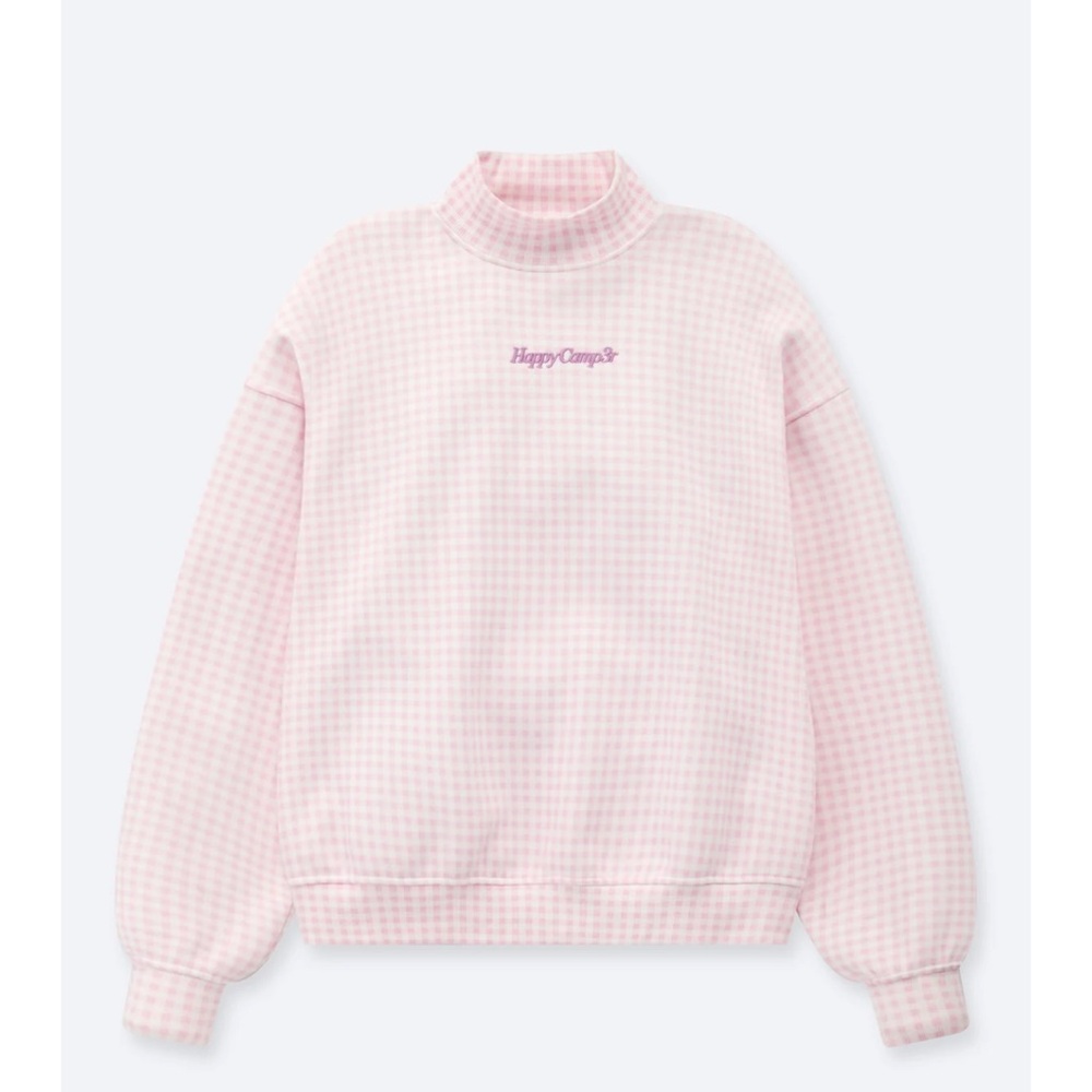 Happy Camp3r Mock-neck pink gingham & shorts